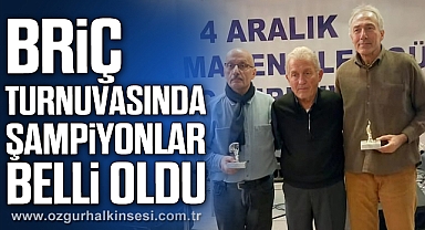 BRİÇ TURNUVASINDA ŞAMPİYONLAR BELLİ OLDU