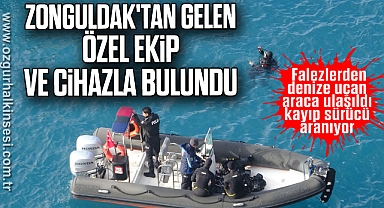 Denize Uçan Araç Zonguldak'tan gelen özel ekip ve cihazla bulundu