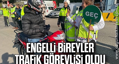 Engelli bireyler trafik görevlisi oldu