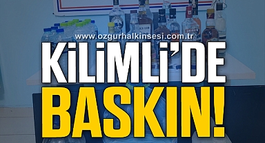 Kilimli'de sahte alkol baskını