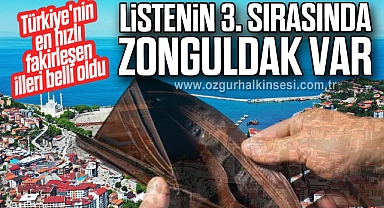 LİSTENİN 3. SIRASINDA ZONGULDAK VAR