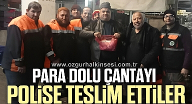 PARA DOLU ÇANTAYI POLİSE TESLİM ETTİLER