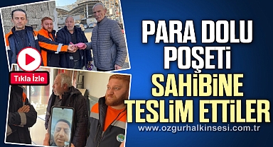 Para dolu poşeti sahibine teslim ettiler