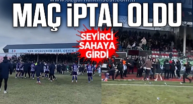 SEYİRCİ SAHAYA GİRDİ MAÇ İPTAL OLDU