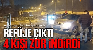 Tek başına çıkardığı refüjden 4 kişi zor indirdi