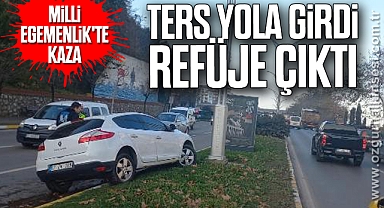 Ters yola girdi, refüje çıktı