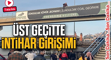Üst geçit'te intihar girişimi