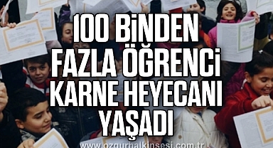 100 binden fazla öğrenci karne heyecanı yaşadı