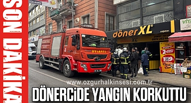 Dönercide çıkan yangın korkuttu