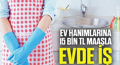Ev hanımlarına 15 bin TL maaşla evde iş