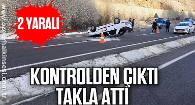Kontrolden çıkan otomobil takla attı: 2 yaralı