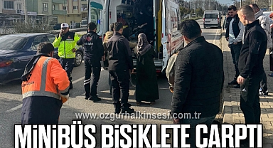 Minibüs bisiklete çarptı: 1 yaralı