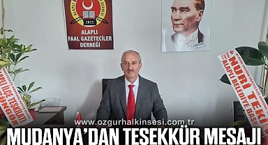 MUDANYA’DAN TEŞEKKÜR MESAJI