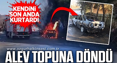Park ettiği araç alev topuna döndü