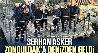 Serhan Asker, Zonguldak'a denizden geldi