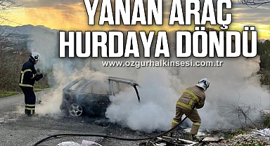 Yanan Araç Hurdaya Döndü