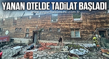 Yanan otelde tadilat başladı