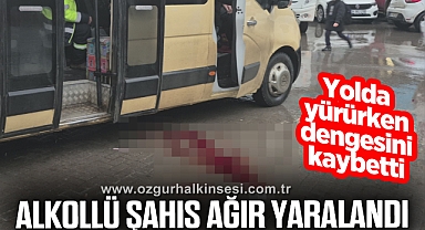 Yolda yürürken yere düşüp kafasından yaralandı