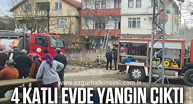 4 katlı evde yangın çıktı