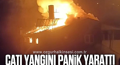 Çatı yangını panik yarattı