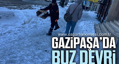 GAZİPAŞA'DA BUZ DEVRİ