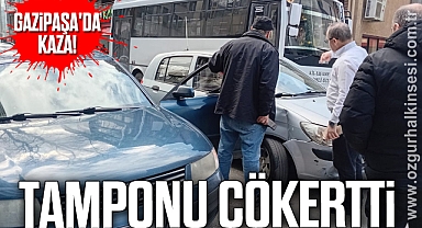 GAZİPAŞA'DA KAZA! TAMPONU ÇÖKERTTİ