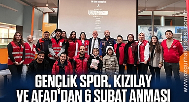 Gençlik Spor, Kızılay ve AFAD'dan 6 Şubat Anması