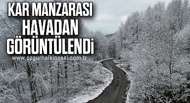 Kar manzarası havadan görüntülendi