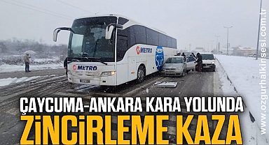 Kar ve buz zincirleme kaza getirdi