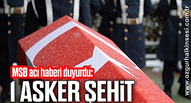 MSB acı haberi duyurdu: 1 asker şehit