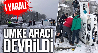 UMKE aracı devrildi: 1 yaralı