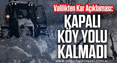 Valilikten Kar Açıklaması: Kapalı Köy Yolu Kalmadı