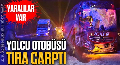 Yolcu otobüsü tıra çarptı: 6 yaralı