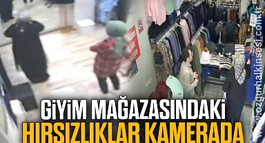 Giyim mağazasındaki hırsızlıklar kamerada