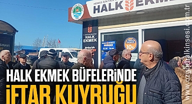 HALK EKMEK BÜFELERİNDE İFTAR KUYRUĞU