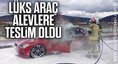Lüks araç alevlere teslim oldu