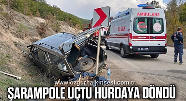 Şarampole uçtu hurdaya döndü