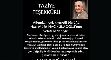 TAZİYE TEŞEKKÜRÜ