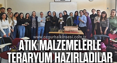 Atık Malzemelerle Teraryum Hazırladılar