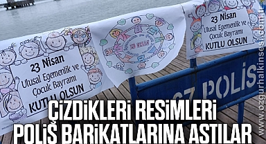 Çizdikleri Resimleri Polis Barikatlarına Astılar