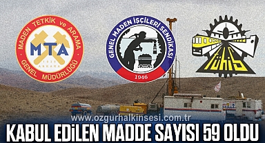 KABUL EDİLEN MADDE SAYISI 59 OLDU