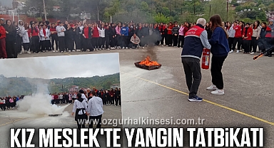 Kız Meslek'te Yangın Tatbikatı