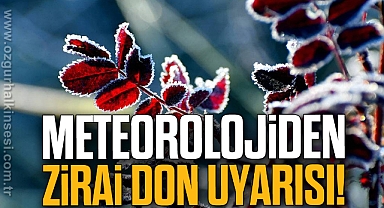 METEOROLOJİDEN ZİRAİ DON UYARISI!