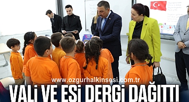 VALİ VE EŞİ DERGİ DAĞITTI