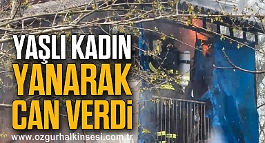 Yaşlı kadın yanarak can verdi
