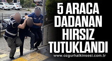 5 aracın camını kırarak hırsızlık yapan şüpheli tutuklandı