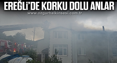 Apartmanın çatısında çıkan yangın paniğe neden oldu