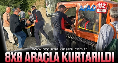 Ayağına Ağaç Düştü, 8x8 Araçla Kurtarıldı