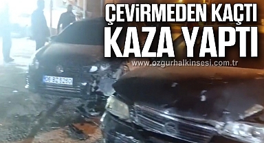 Çevirmeden kaçtı kaza yaptı