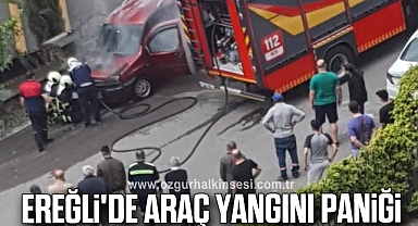 Ereğli'de Araç Yangını Paniği